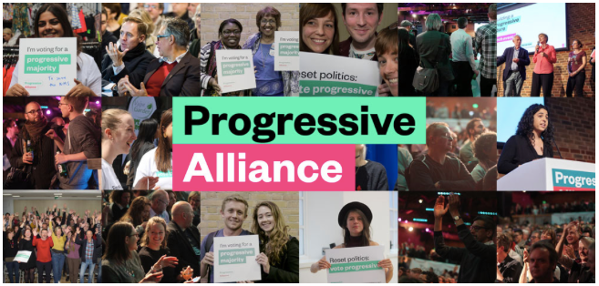 Collage of Progressive Alliance campaign images